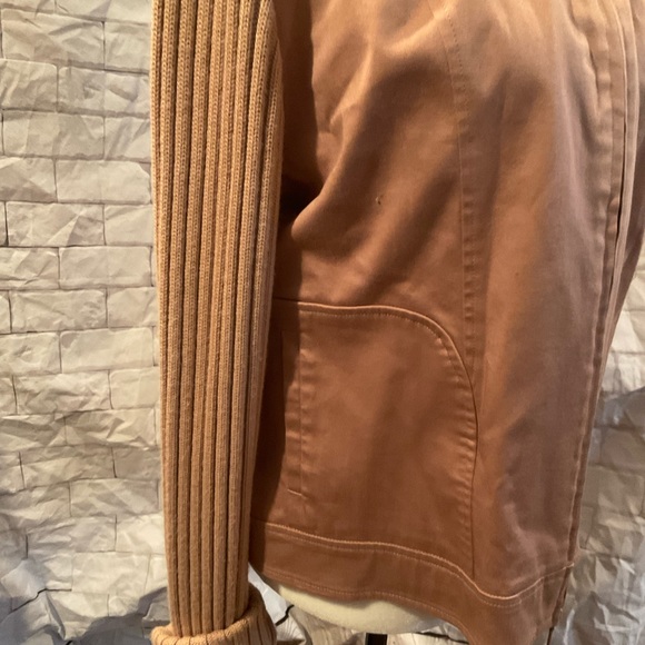 “RODIER” VINTAGE Blush/Salmon Colour Zip Up Knit Sleeved Cotton Blend Jacket. - Picture 5 of 15